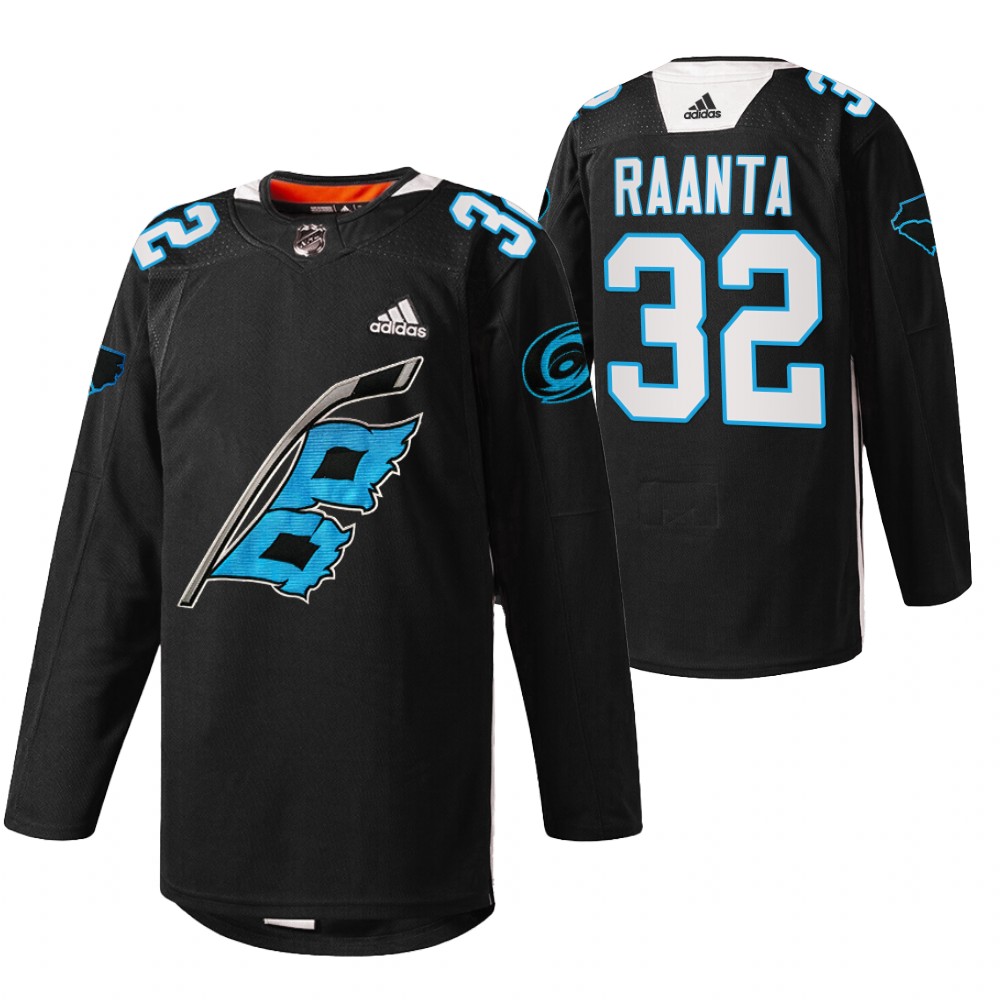 Hurricanes Antti Raanta 2022 Panthers Night Black Warm-up sweater Jersey
