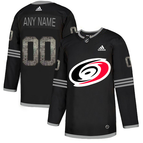 Hurricanes Black Shadow Logo Print Men's Customized Adidas Jersey