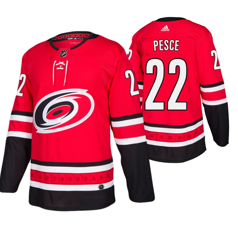 Hurricanes Brett Pesce Red Authentic Home Jersey
