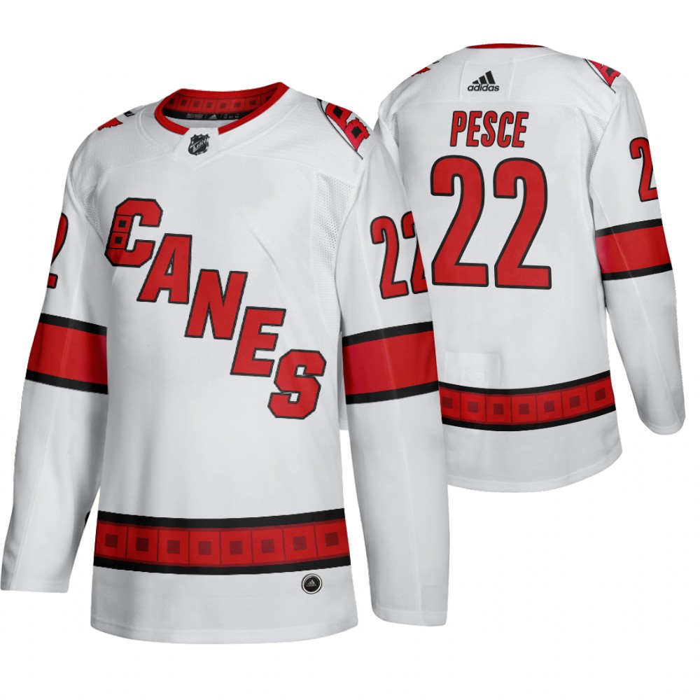 Hurricanes Brett Pesce Road White Away Authentic Player Jersey