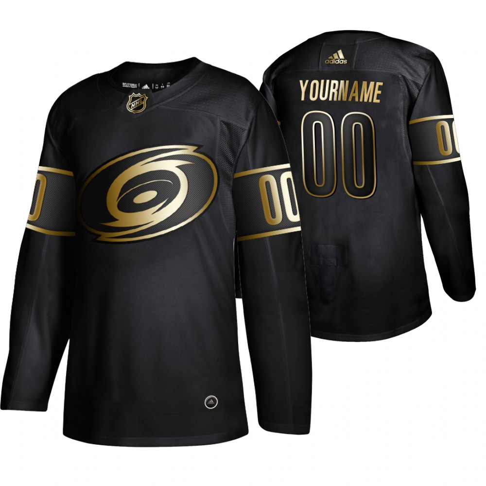Hurricanes Custom Black Authentic 2019 NHL Golden Edition Jersey