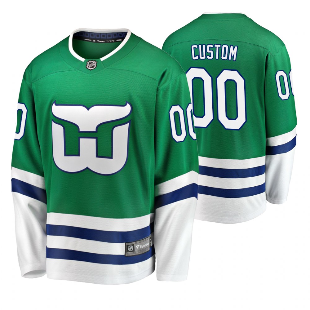 Hurricanes Custom Green Breakaway Fanatics Branded Whalers Night Jersey