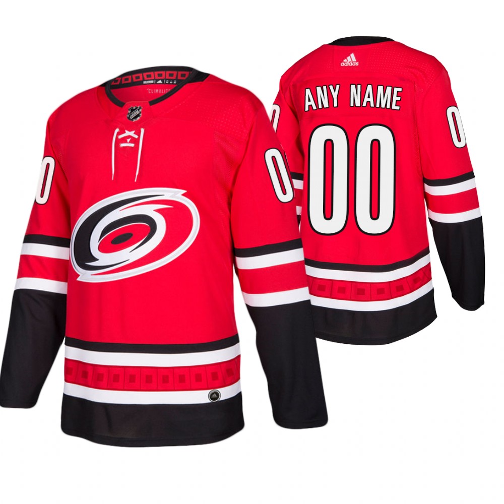 Hurricanes Custom Red Authentic Home Jersey Men's