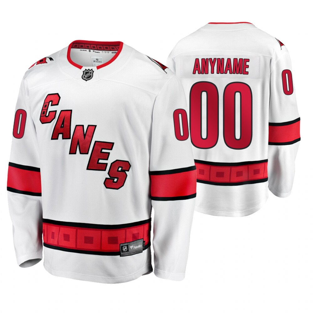 Hurricanes Custom White Away Premier Breakaway Men's Jersey