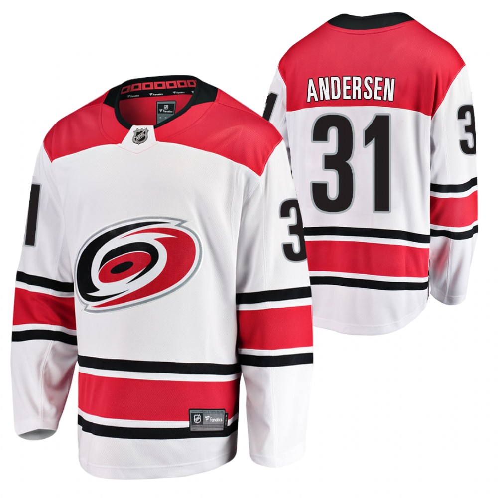 Hurricanes Frederik Andersen Jersey Away White Player Men