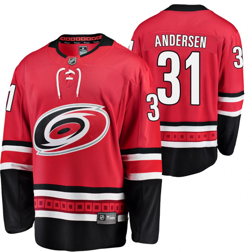 Hurricanes Frederik Andersen Jersey Home Red Player Men