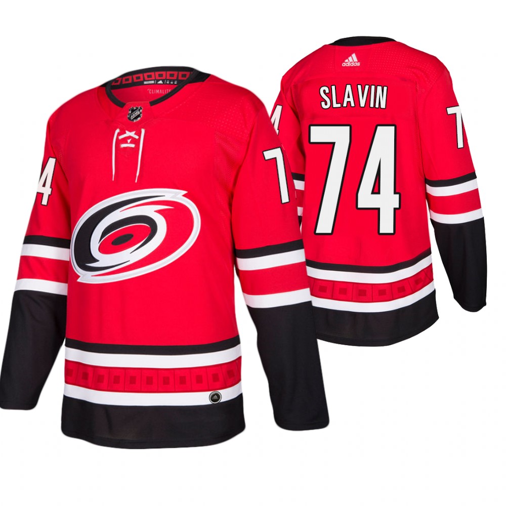 Hurricanes Jaccob Slavin Red Authentic Home Jersey