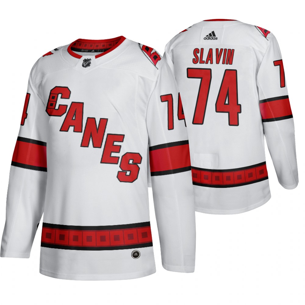 Hurricanes Jaccob Slavin Road White Away Authentic Player Jersey