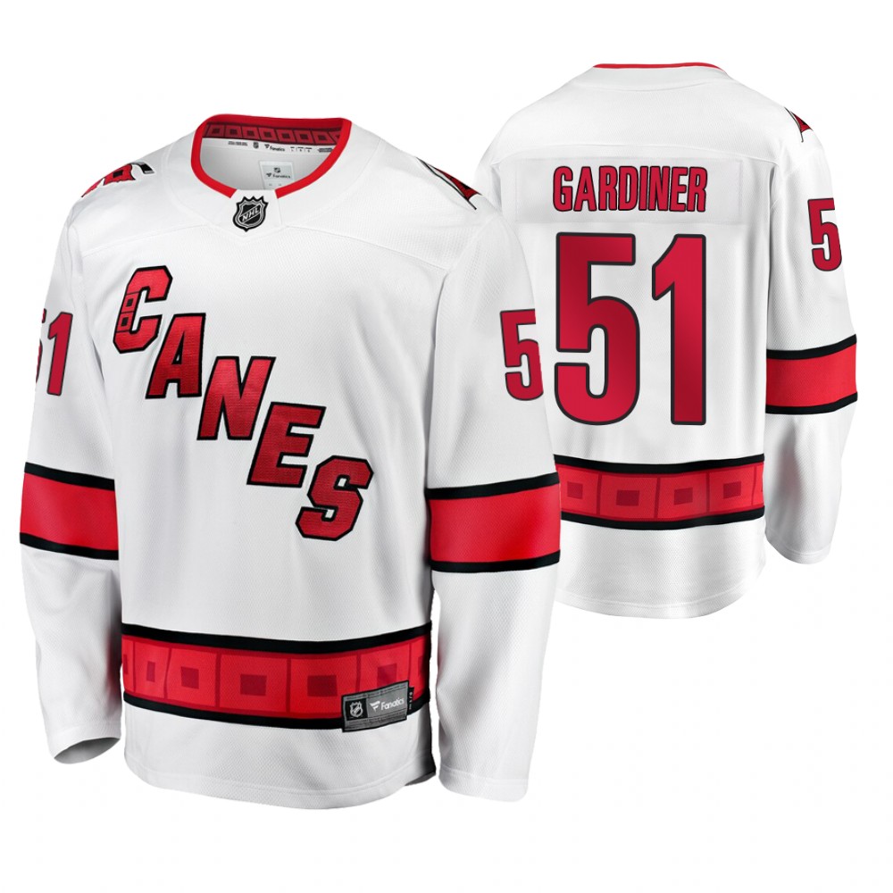 Hurricanes Jake Gardiner White Away Premier Breakaway Men's Jersey