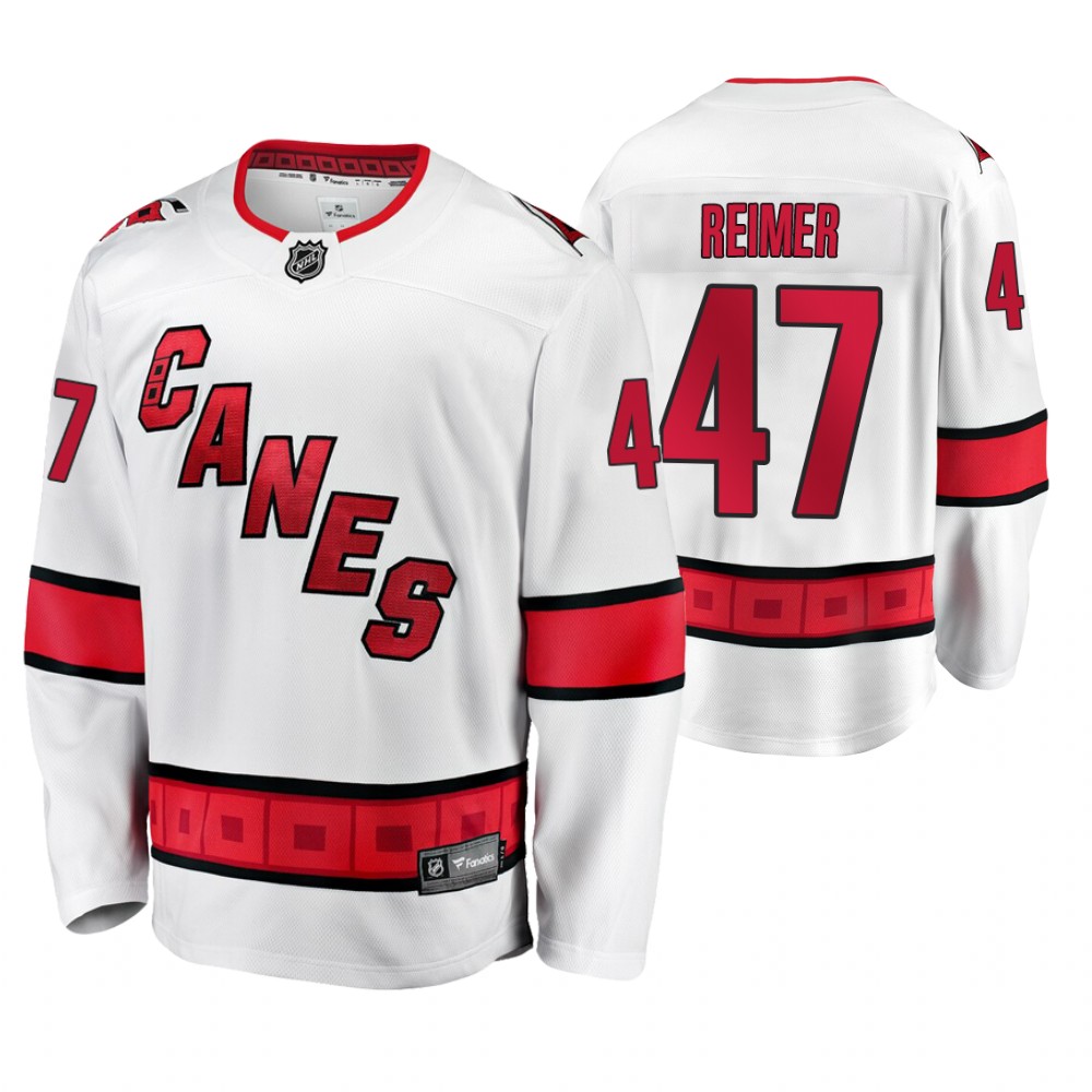Hurricanes James Reimer White Away Premier Breakaway Men's Jersey