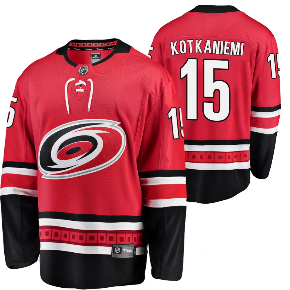 Hurricanes Jesperi Kotkaniemi #15 Red Home 2021 Jersey