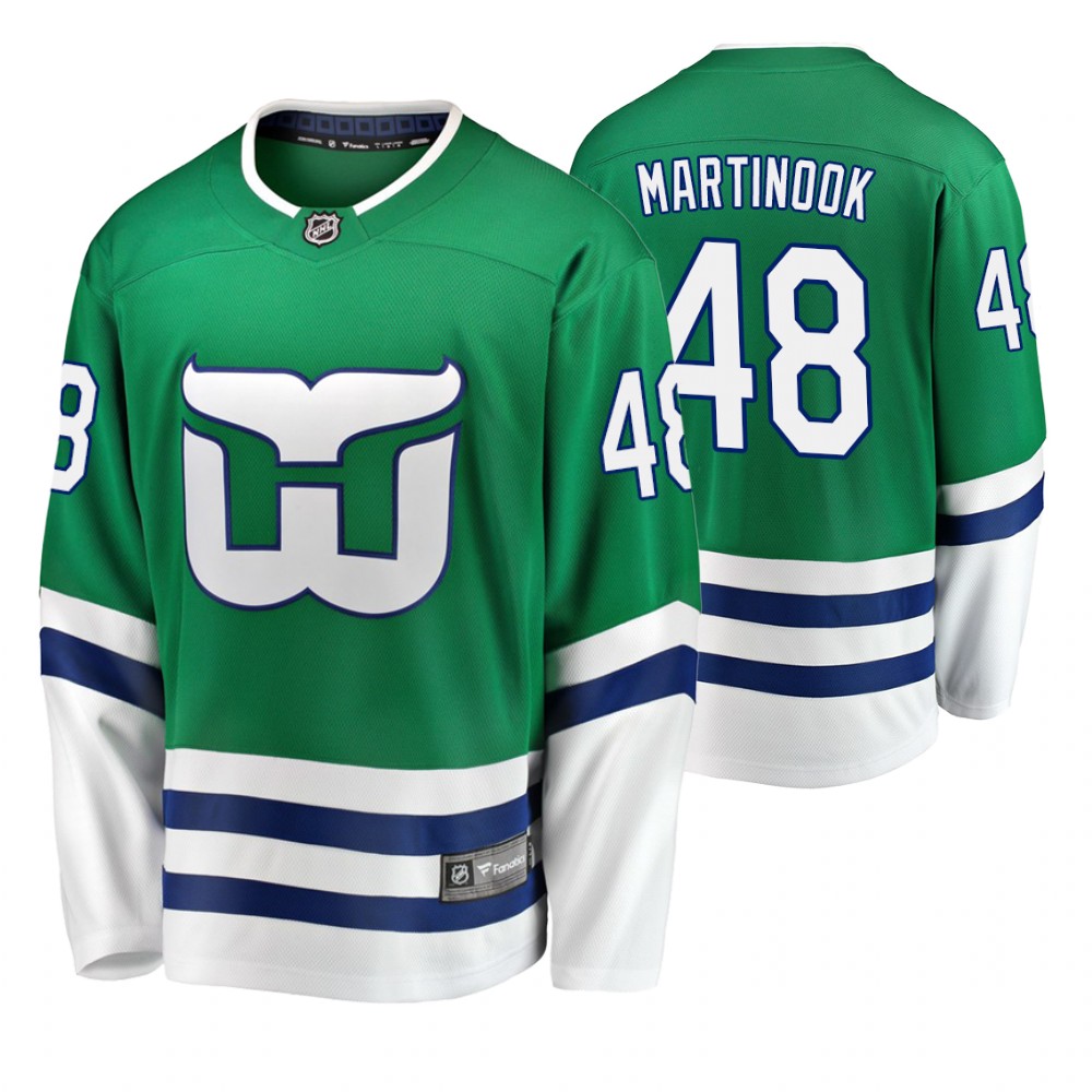 Hurricanes Jordan Martinook Green Breakaway Fanatics Branded Whalers Night Jersey