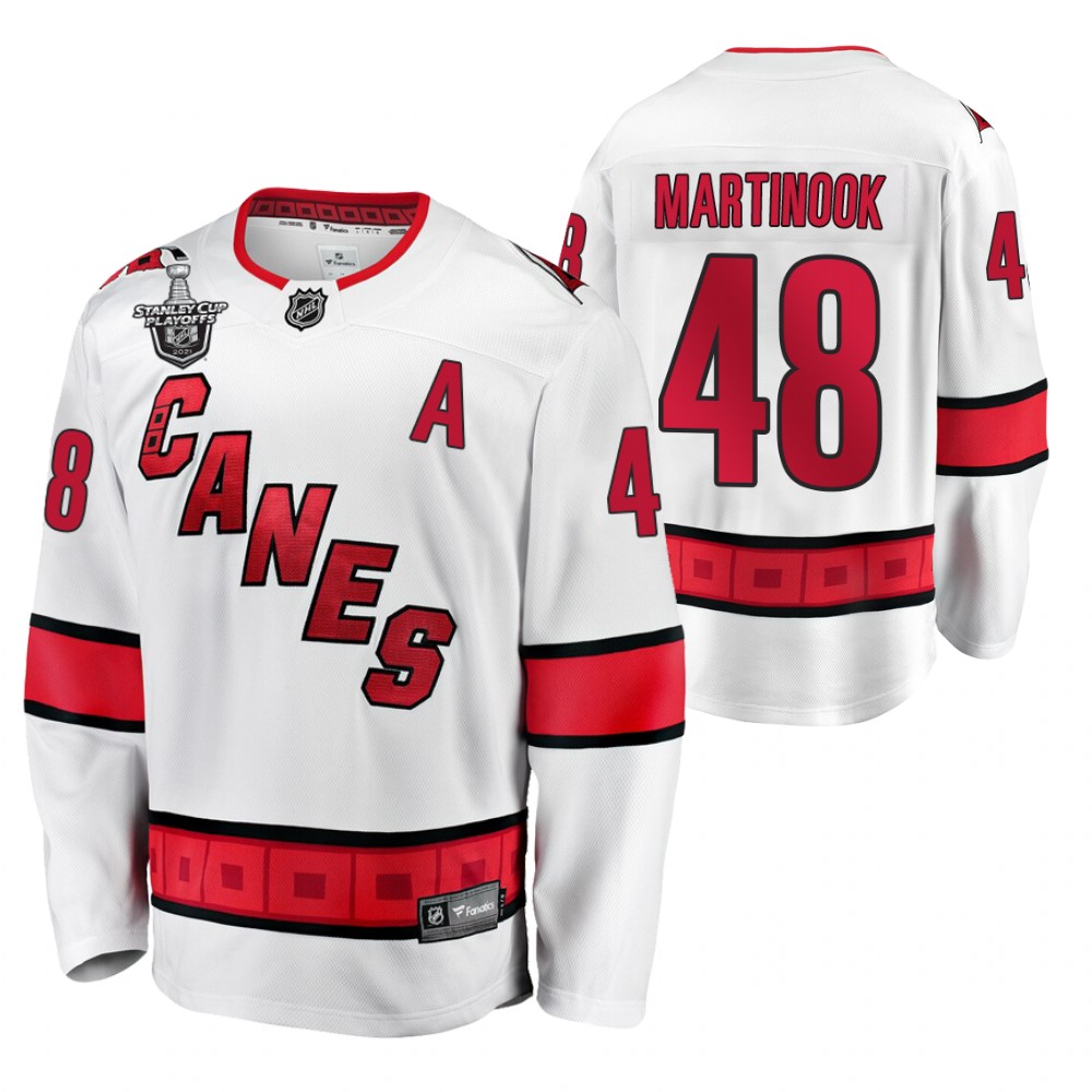 Hurricanes Jordan Martinook Jersey 2021 Stanley Cup Playoffs White Men