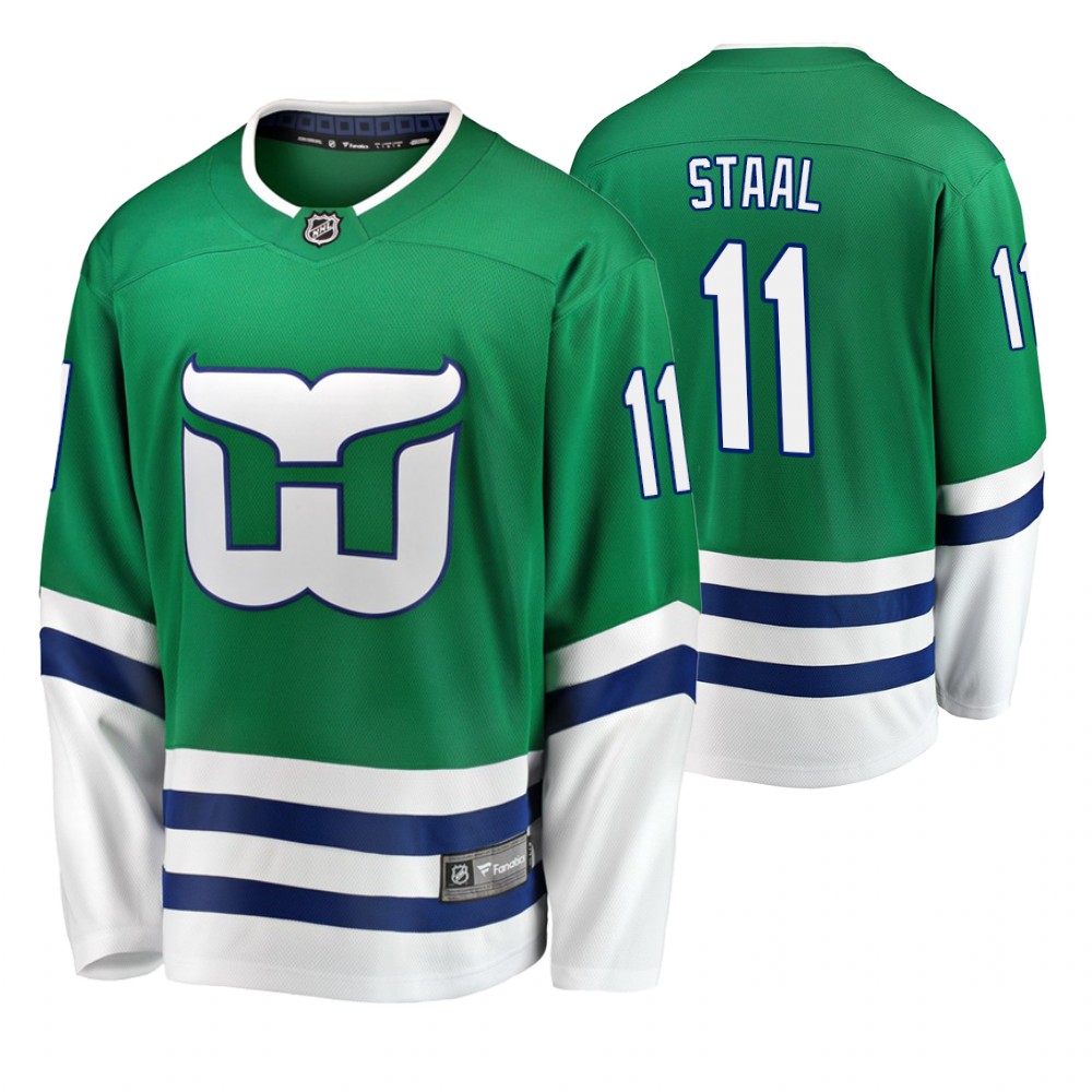 Hurricanes Jordan Staal Green Breakaway Fanatics Branded Whalers Night Jersey