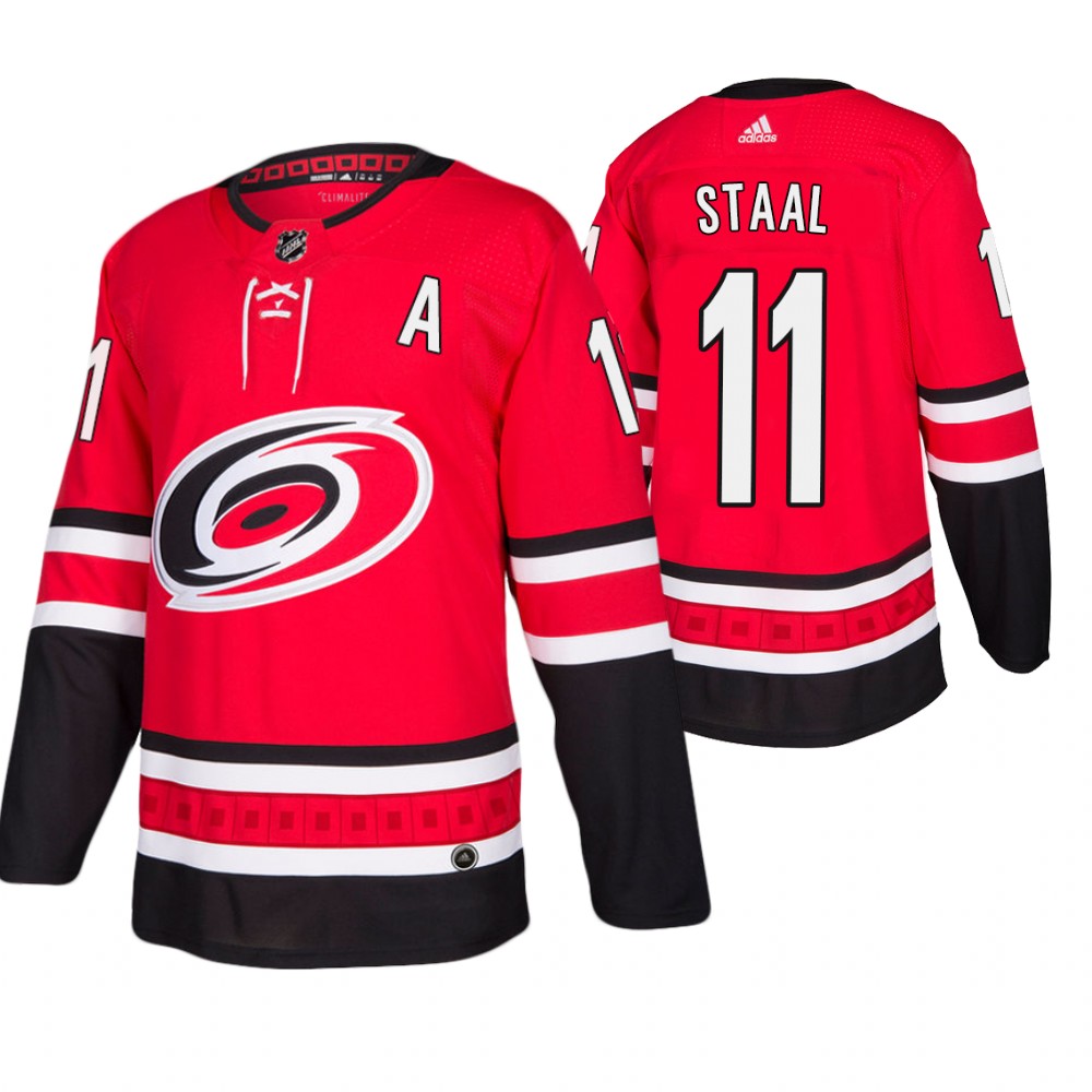 Hurricanes Jordan Staal Red Authentic Home Jersey Men's
