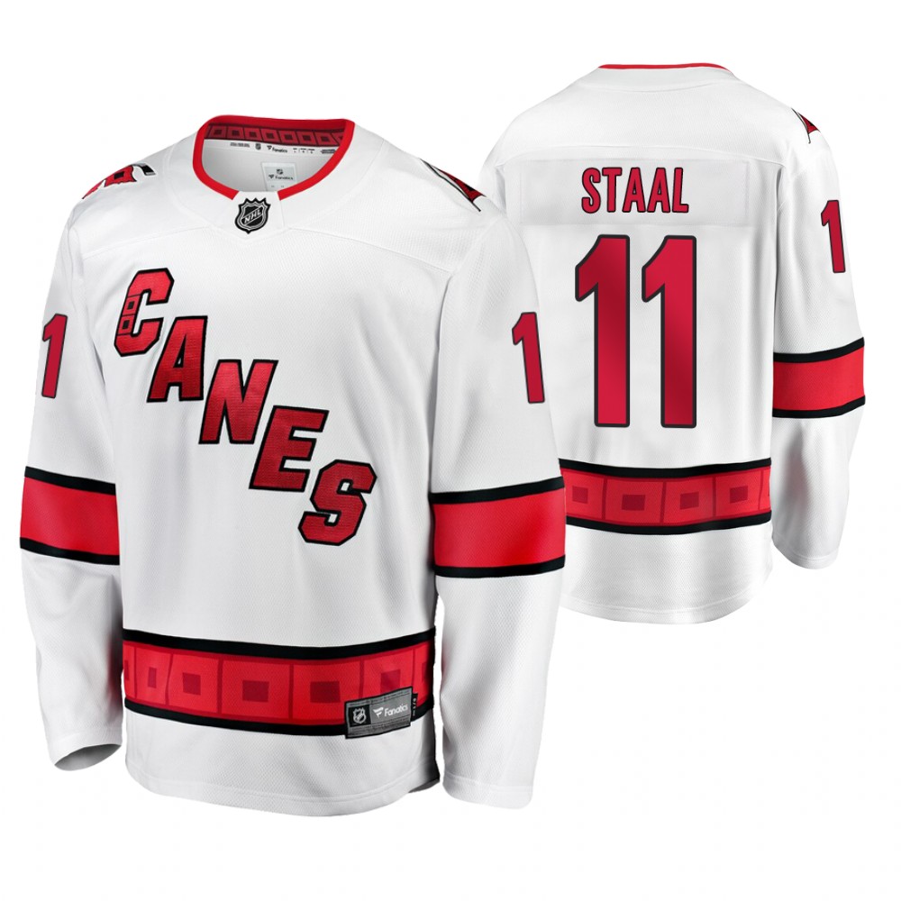 Hurricanes Jordan Staal White Away Premier Breakaway Men's Jersey