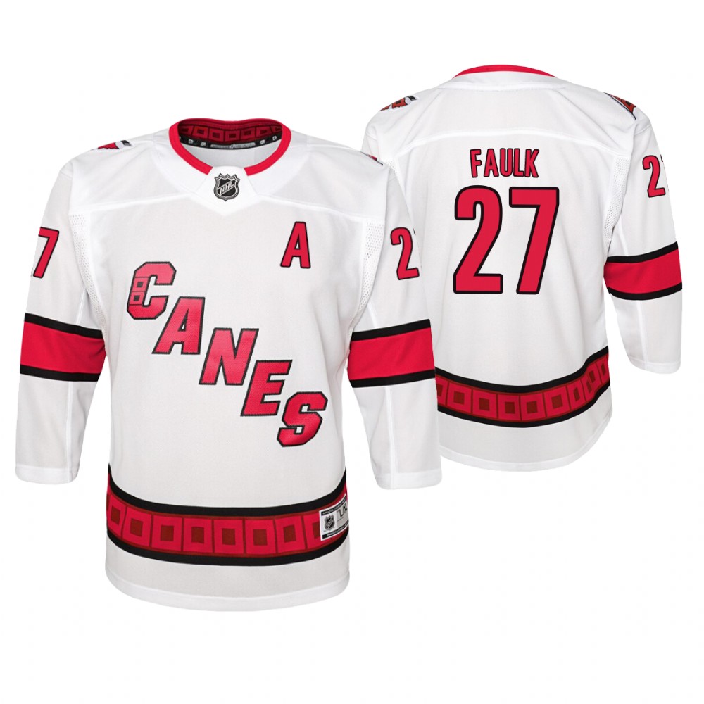 Hurricanes Justin Faulk Youth Premier 2019-20 Away Jersey