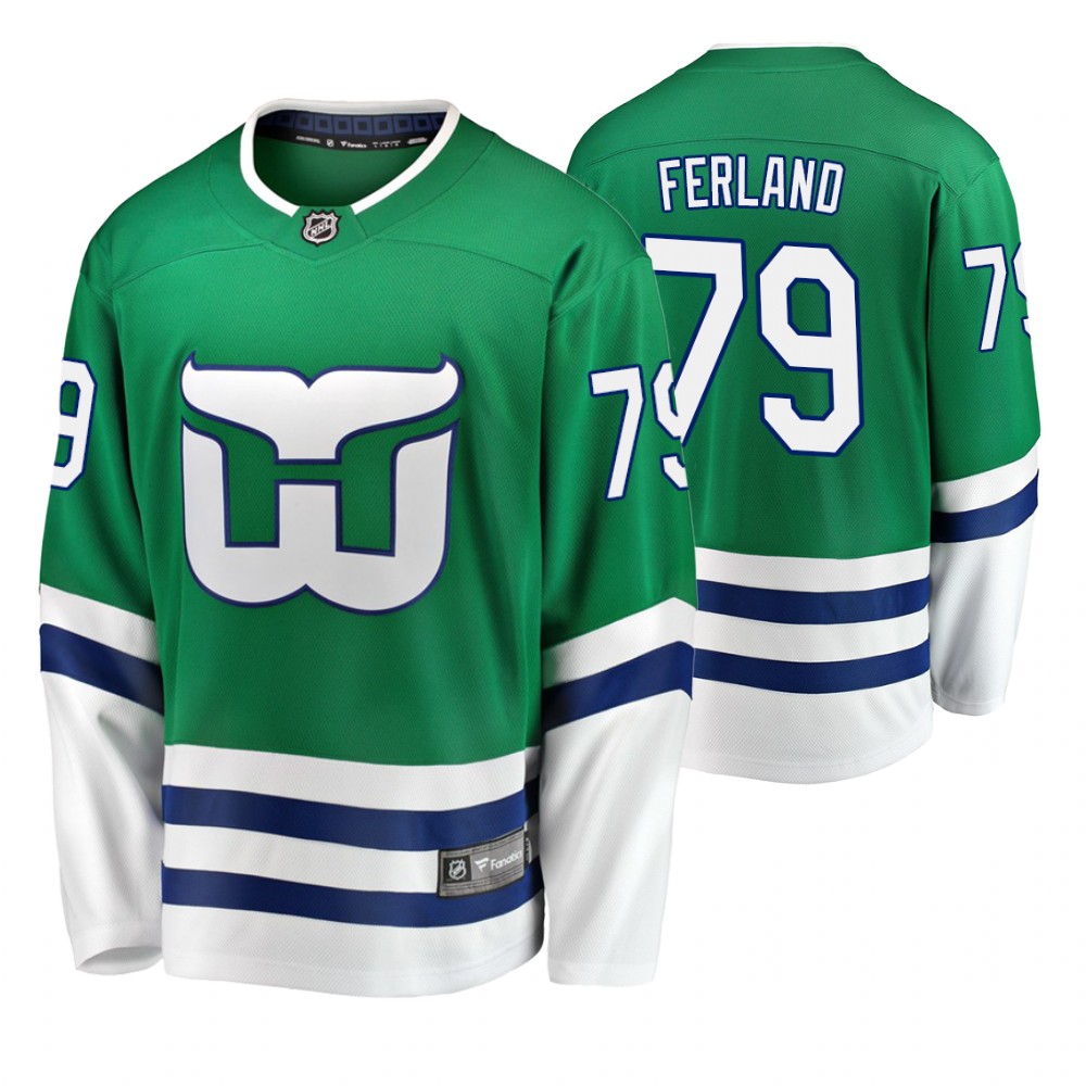 Hurricanes Micheal Ferland Green Breakaway Fanatics Branded Whalers Night Jersey