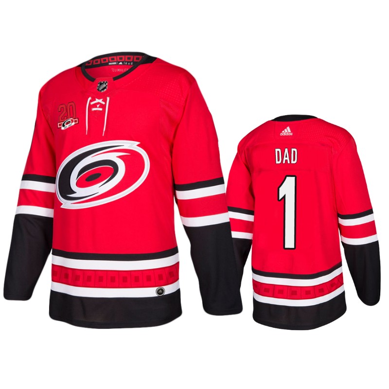 Hurricanes Red Number 1 Dad Father's Day Jersey