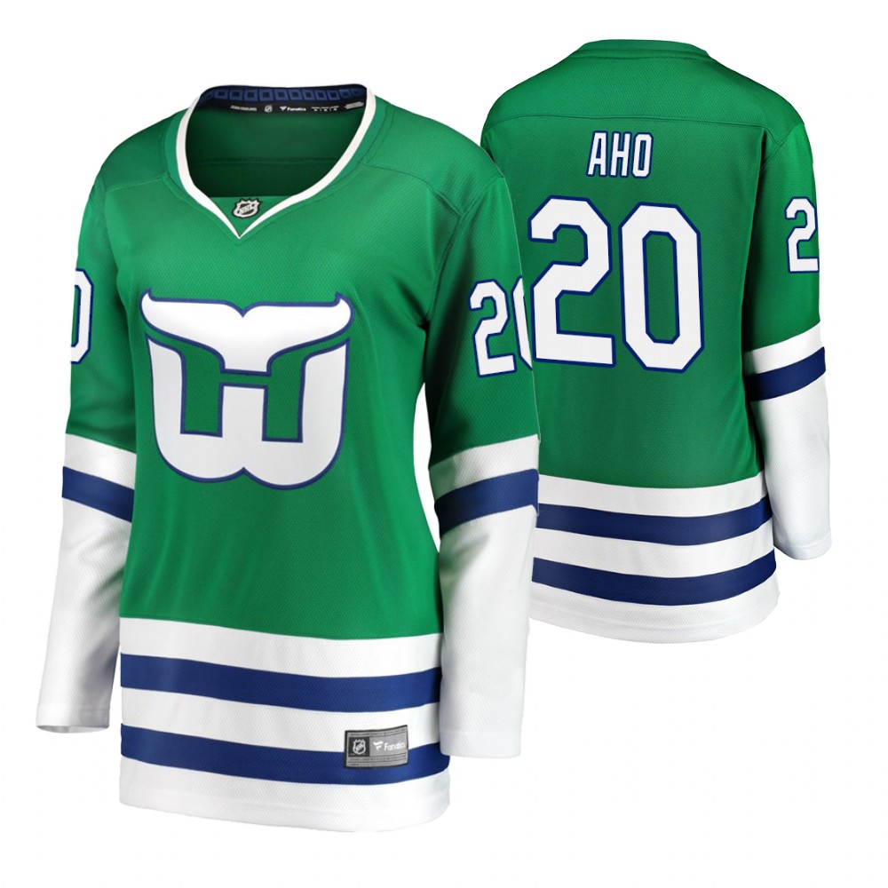 Hurricanes Sebastian Aho Women's Breakaway Whalers Night Jersey Fanatics Branded