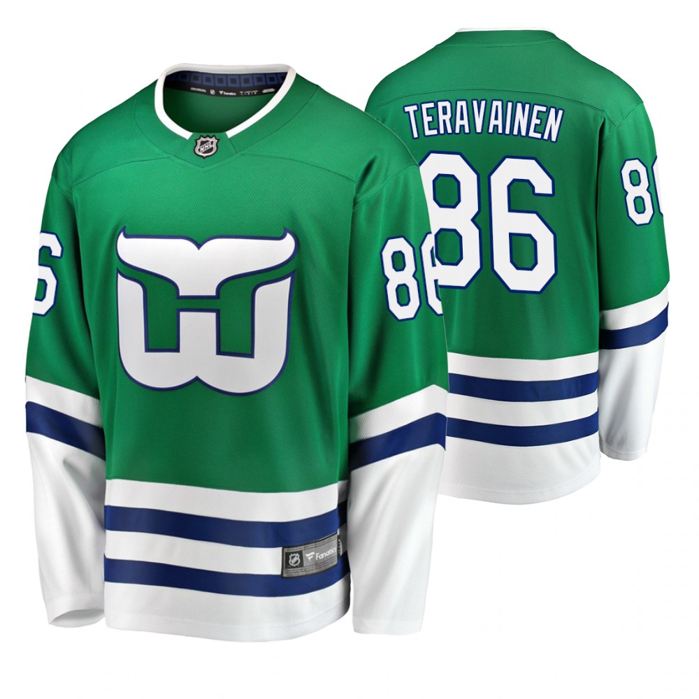 Hurricanes Teuvo Teravainen Green Breakaway Fanatics Branded Whalers Night Jersey