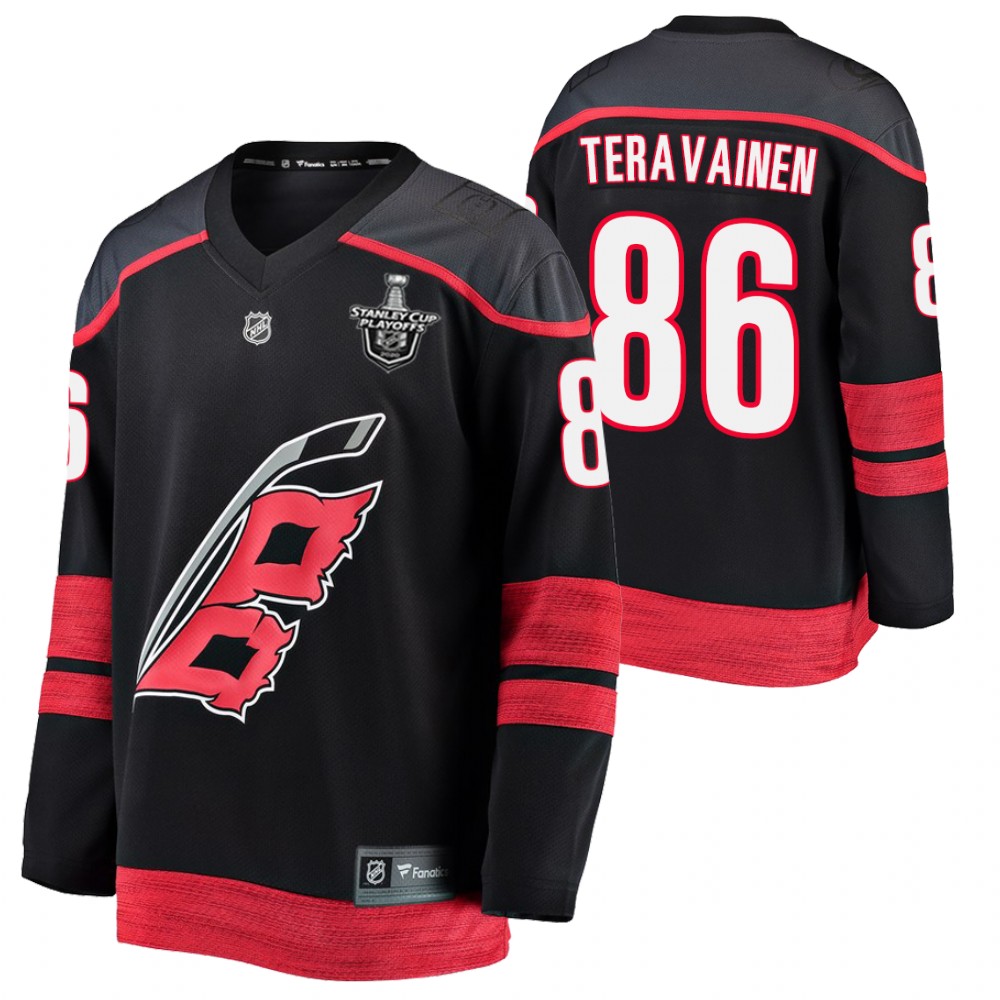 Hurricanes Teuvo Teravainen Jersey 2020 Stanley Cup Playoffs Black Alternate Men's