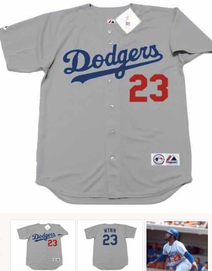 IMMY WYNN Los Angeles Dodgers 1974 Away Majestic Throwback Baseball Jersey