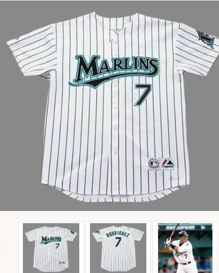 IVAN RODRIGUEZ Florida Marlins 2003 Home Majestic Throwback Baseball Jersey