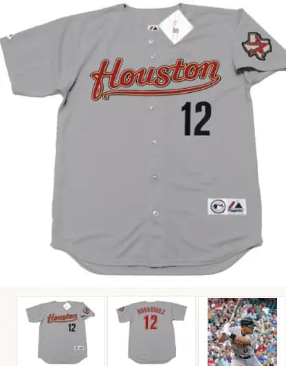IVAN RODRIGUEZ Houston Astros 2009 Majestic Throwback Away Baseball Jersey