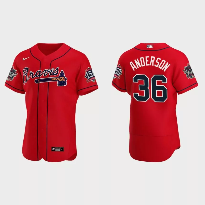 Ian Anderson #36 Atlanta Braves Authentic Alternate 2021 MLB All-Star Jersey – Red