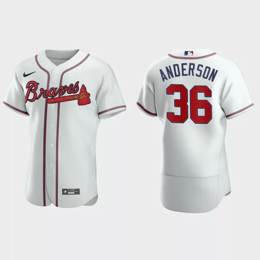 Ian Anderson #36 Atlanta Braves Authentic Home Jersey – White