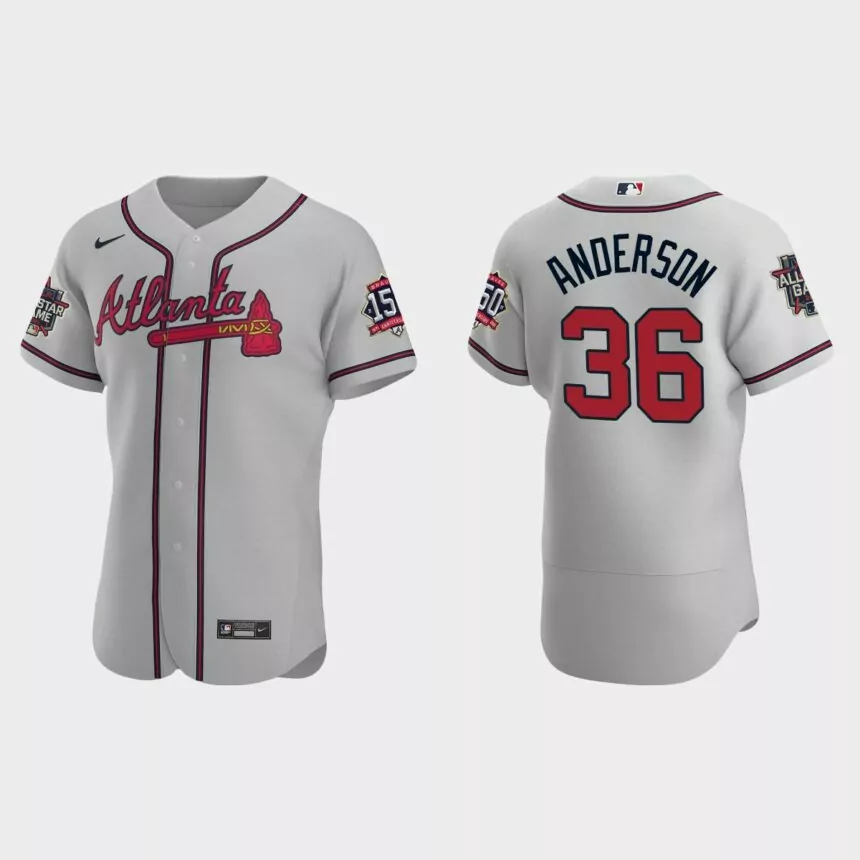 Ian Anderson #36 Atlanta Braves Authentic Road 2021 MLB All-Star Jersey – Gray