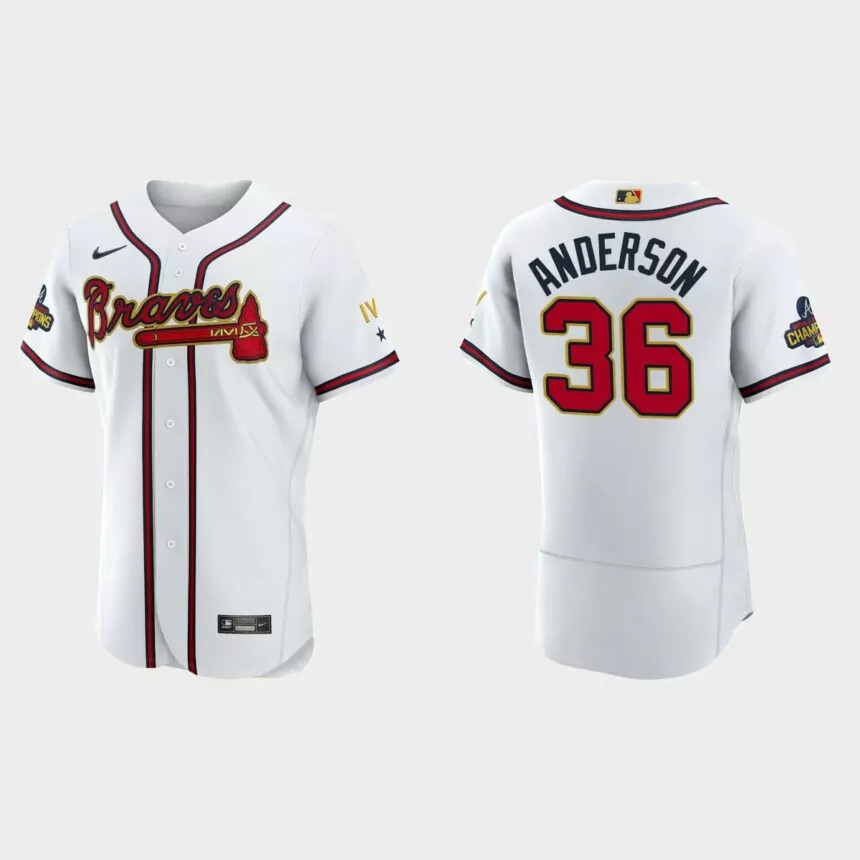 Ian Anderson Atlanta Braves 2022 Gold Program White Authentic Jersey