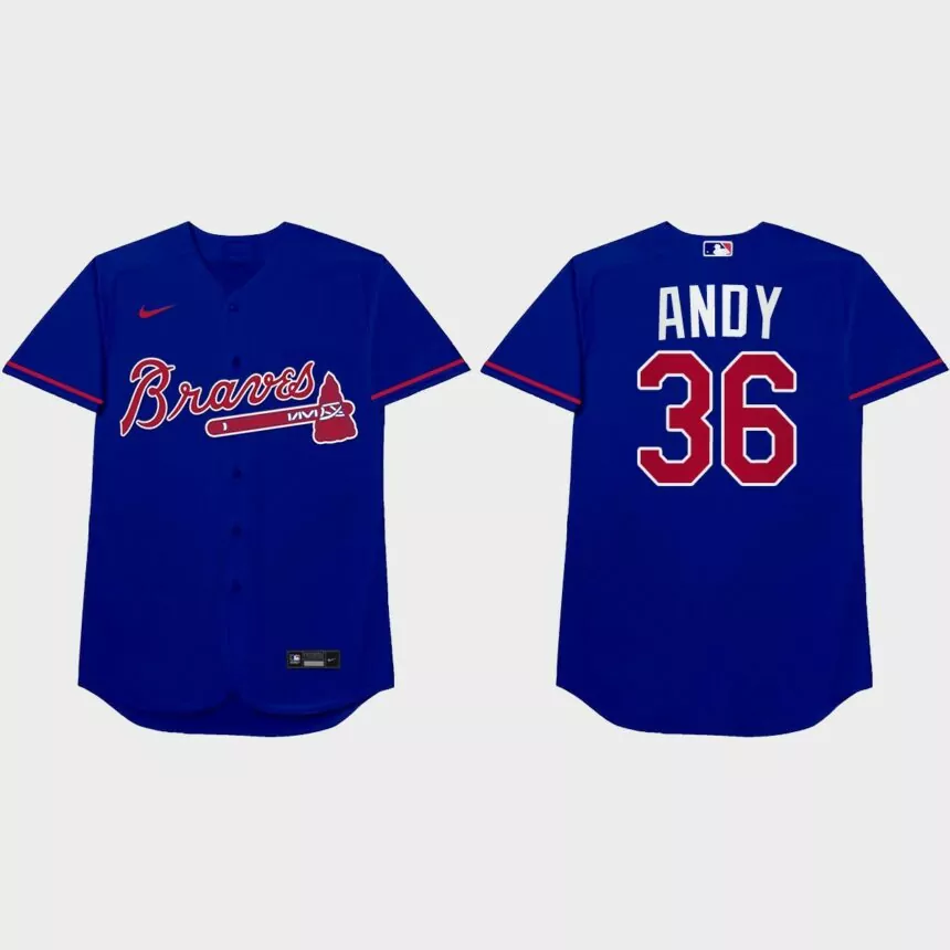 Ian Anderson Nickname Braves 2021 Players’ Weekend Andy Jersey – Royal