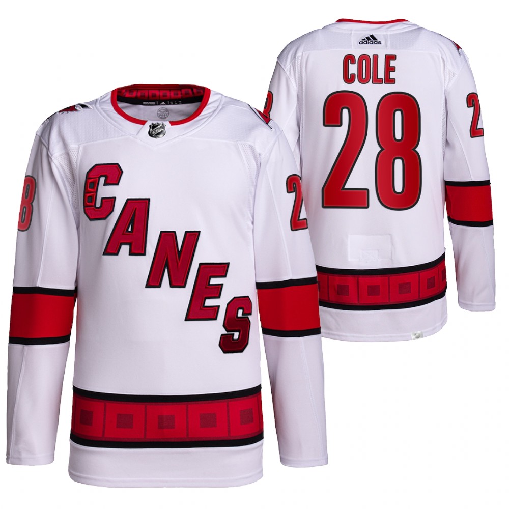 Ian Cole 2021-22 Carolina Hurricanes White Authentic Pro Away Jersey