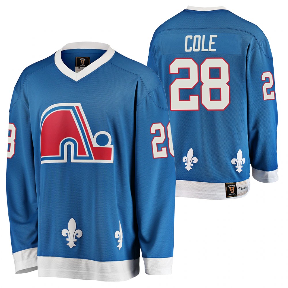 Ian Cole Quebec Nordiques Heritage Vintage Jersey Blue