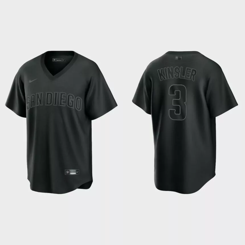 Ian Kinsler San Diego Padres Pitch Black Fashion Replica Jersey – Black