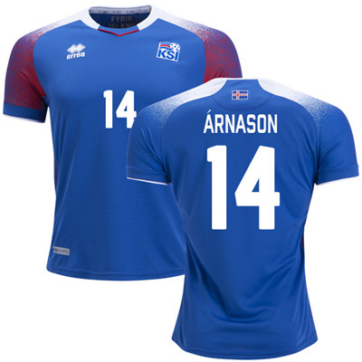 Iceland #14 ARNASON Home Soccer Country Jersey