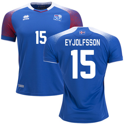 Iceland #15 EYJOLFSSON Home Soccer Country Jersey