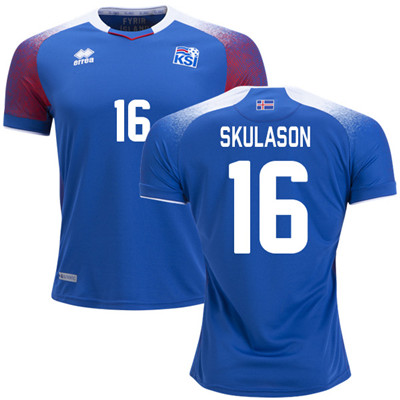 Iceland #16 SKULASON Home Soccer Country Jersey