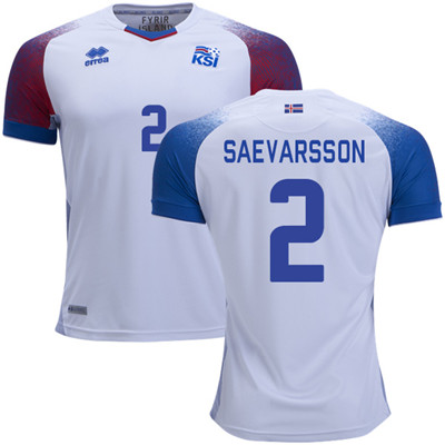 Iceland #2 SAEVARSSON Away Soccer Country Jersey