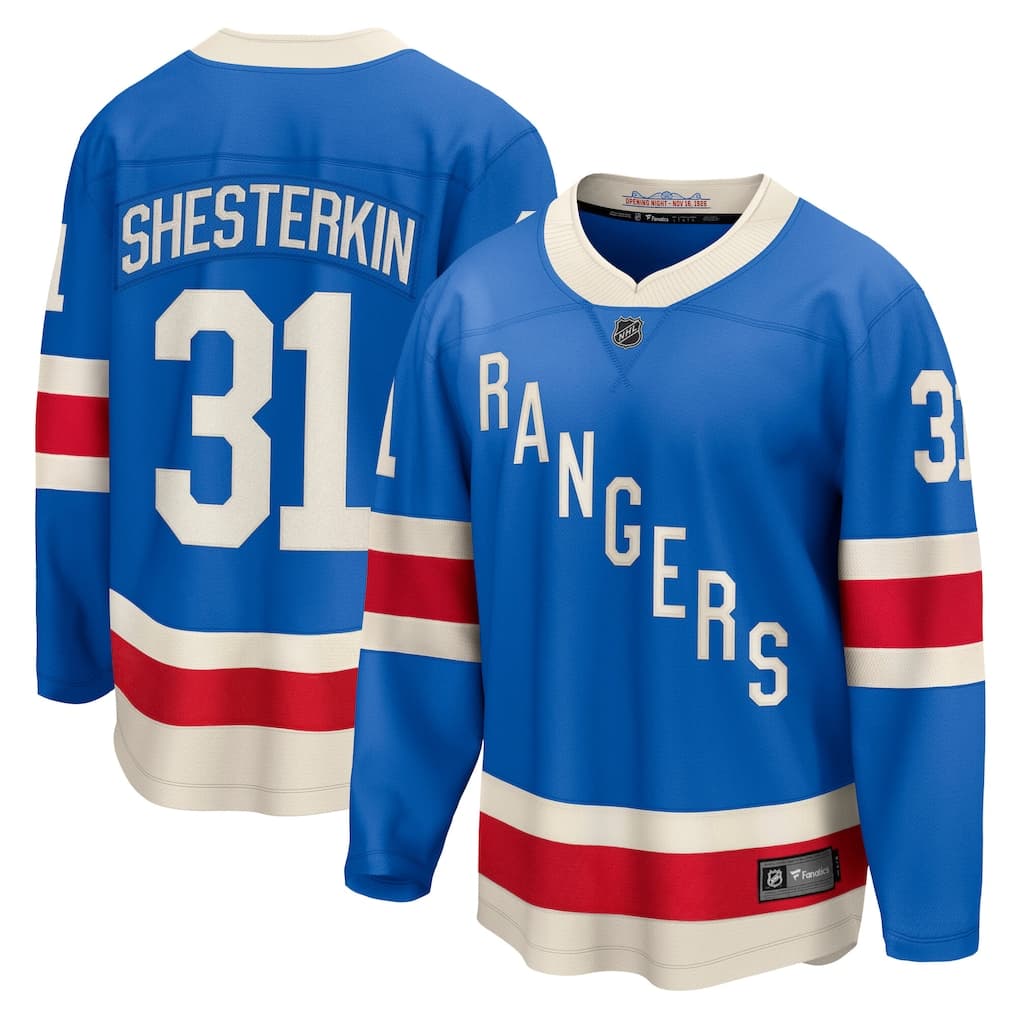 Igor Shesterkin New York Rangers Fanatics Centennial Breakaway Jersey - Blue Igor Shesterkin New York Rangers Fanatics Centennial Breakaway Jersey - Blue