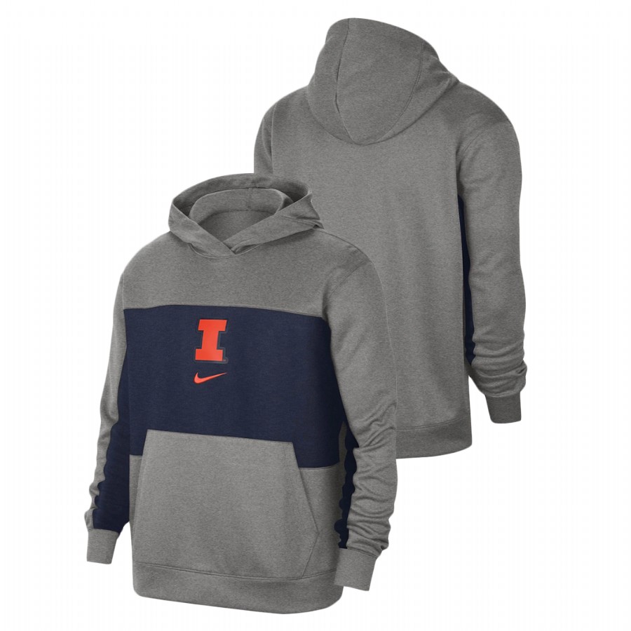 Illinois Fighting Illini Basketball Spotlight Pullover Men's Gray Hoodie
