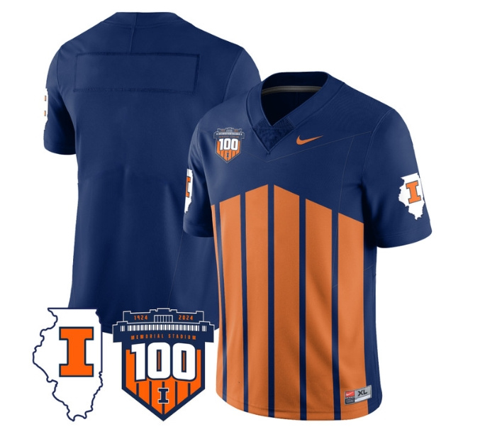 Illinois Football Throwback Jersey - All Stitched  THROWBACK Blank