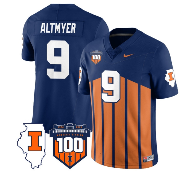 Illinois Football Throwback Jersey - All Stitched  THROWBACK LUKE ALTMYER -9