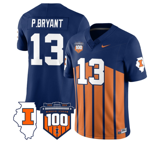 Illinois Football Throwback Jersey - All Stitched  THROWBACK PAT BRYANT (PBRYANT -13)