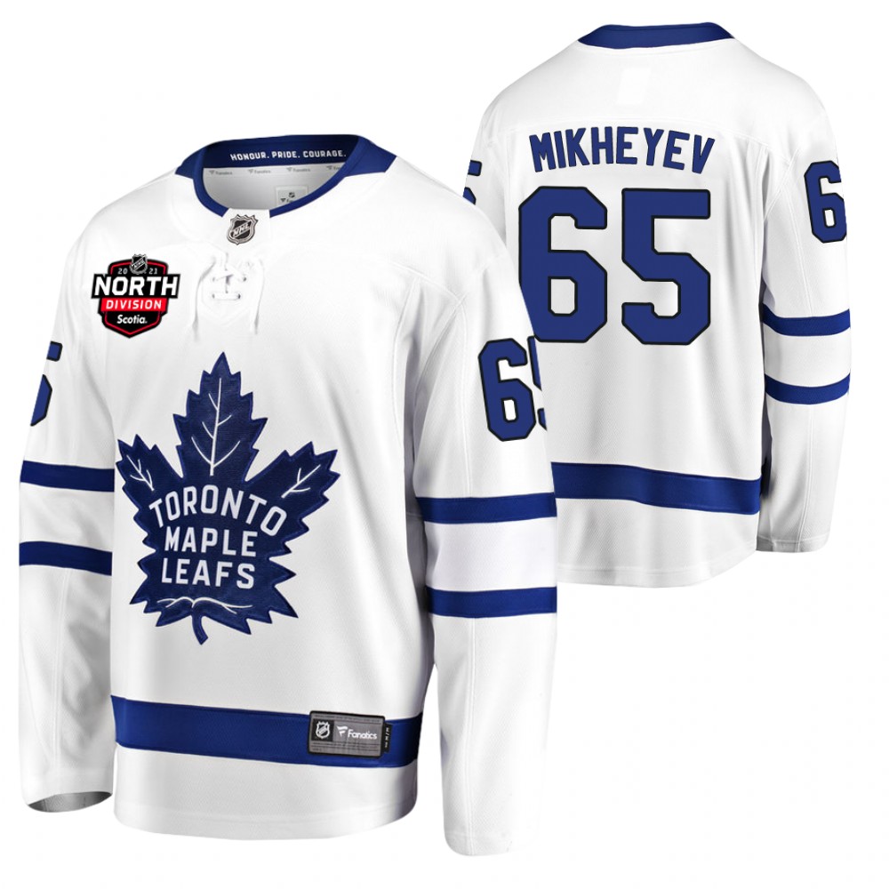 Ilya Mikheyev Maple Leafs 2021 North Division Patch Jersey White Away