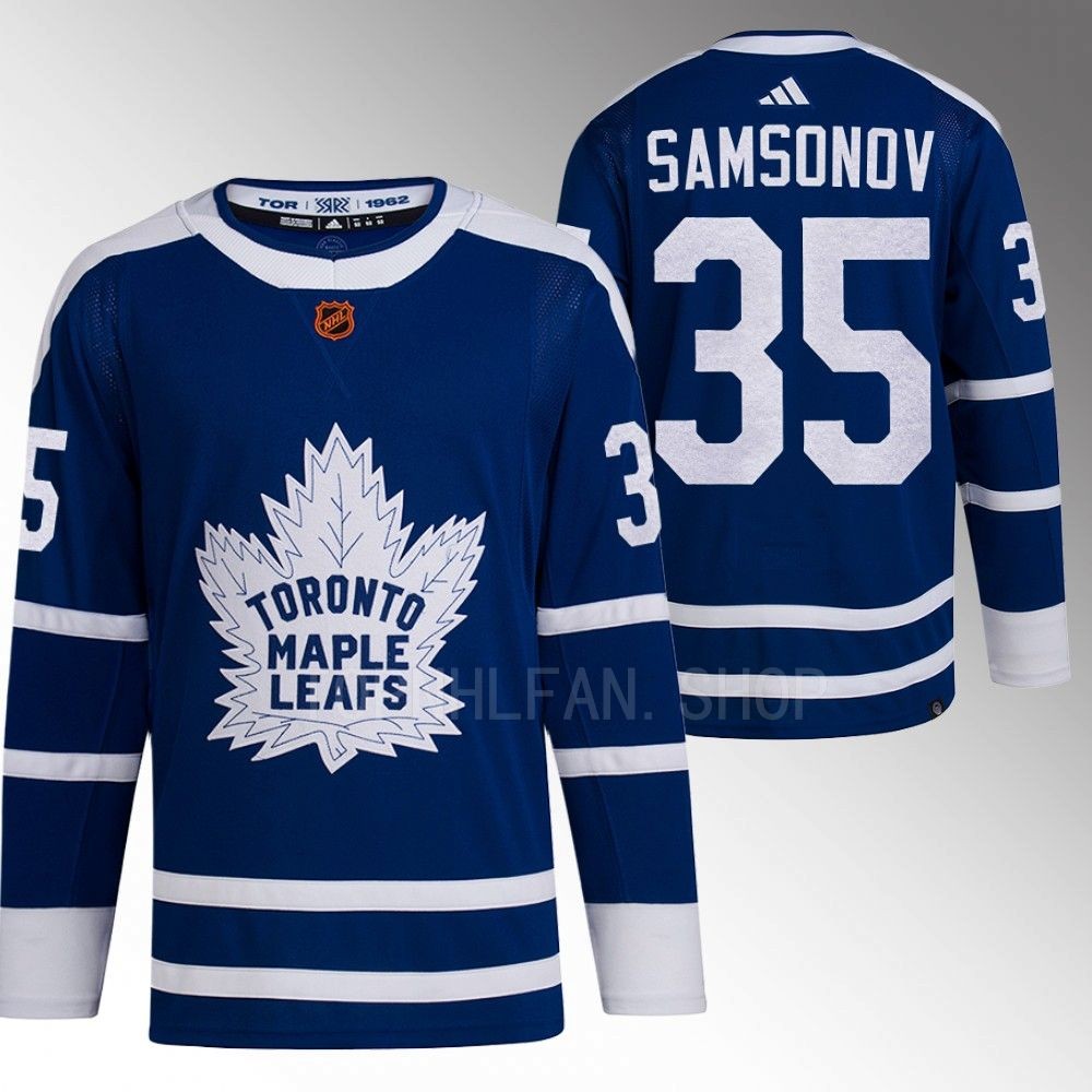 Ilya Samsonov 2022 Toronto Maple Leafs Blue Reverse Retro 2.0 Authentic Primegreen Jersey