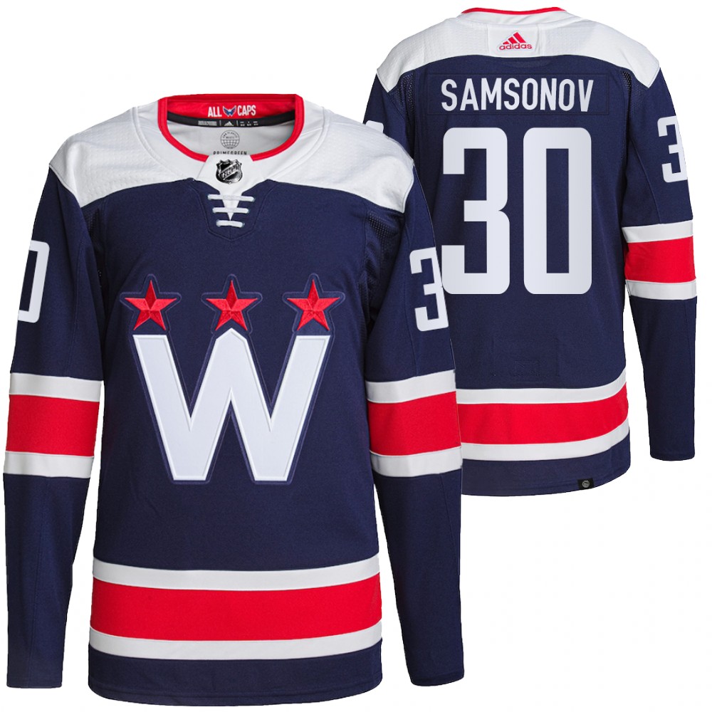 Ilya Samsonov Washington Capitals Navy Alternate Primegreen Authentic Pro Jersey