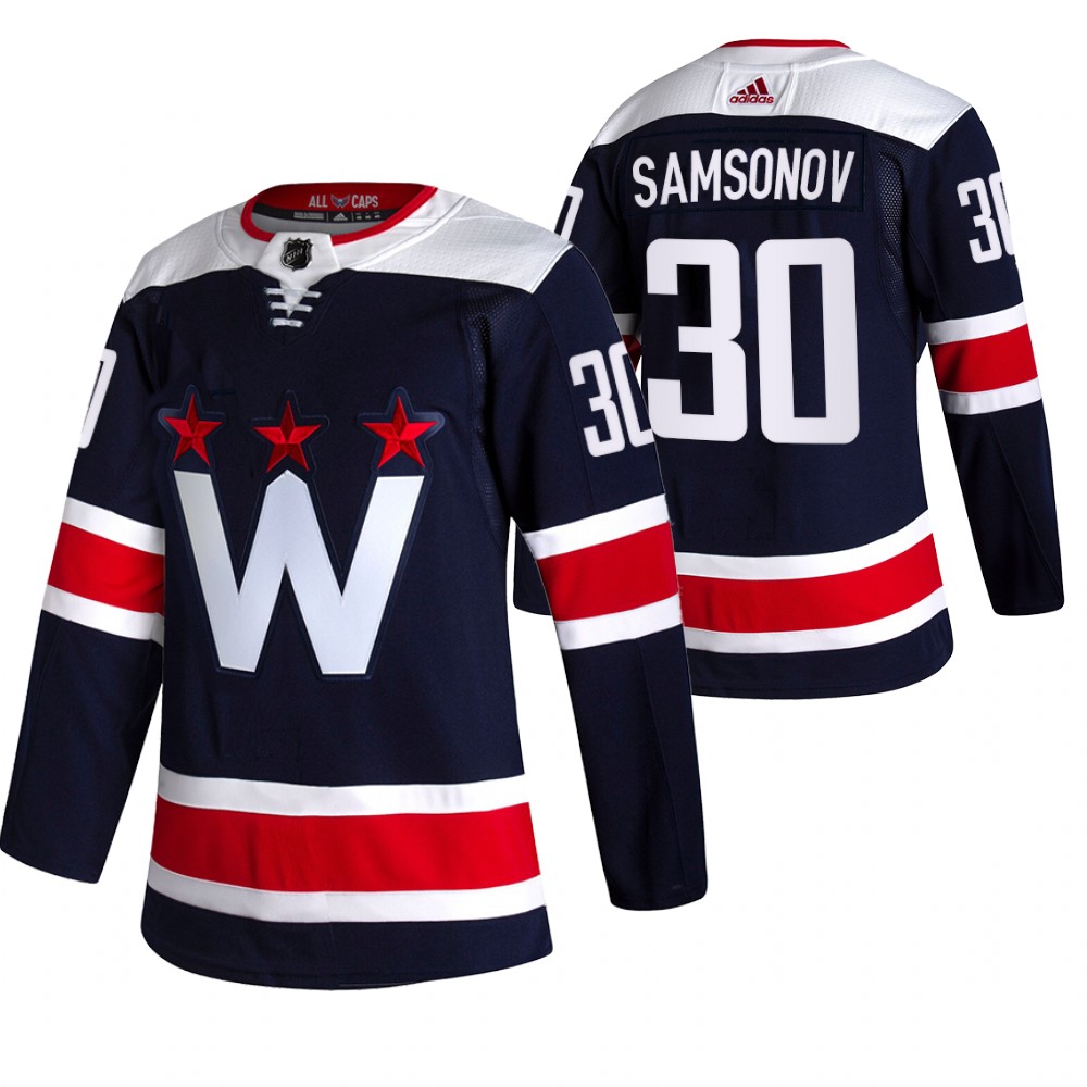 Ilya Samsonov Washington Capitals Navy Authentic 2021 Jersey Alternate